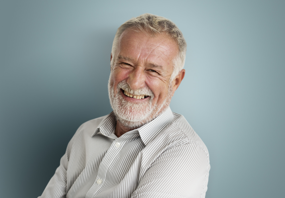 Elderly Man Smiling Face Expression Concept