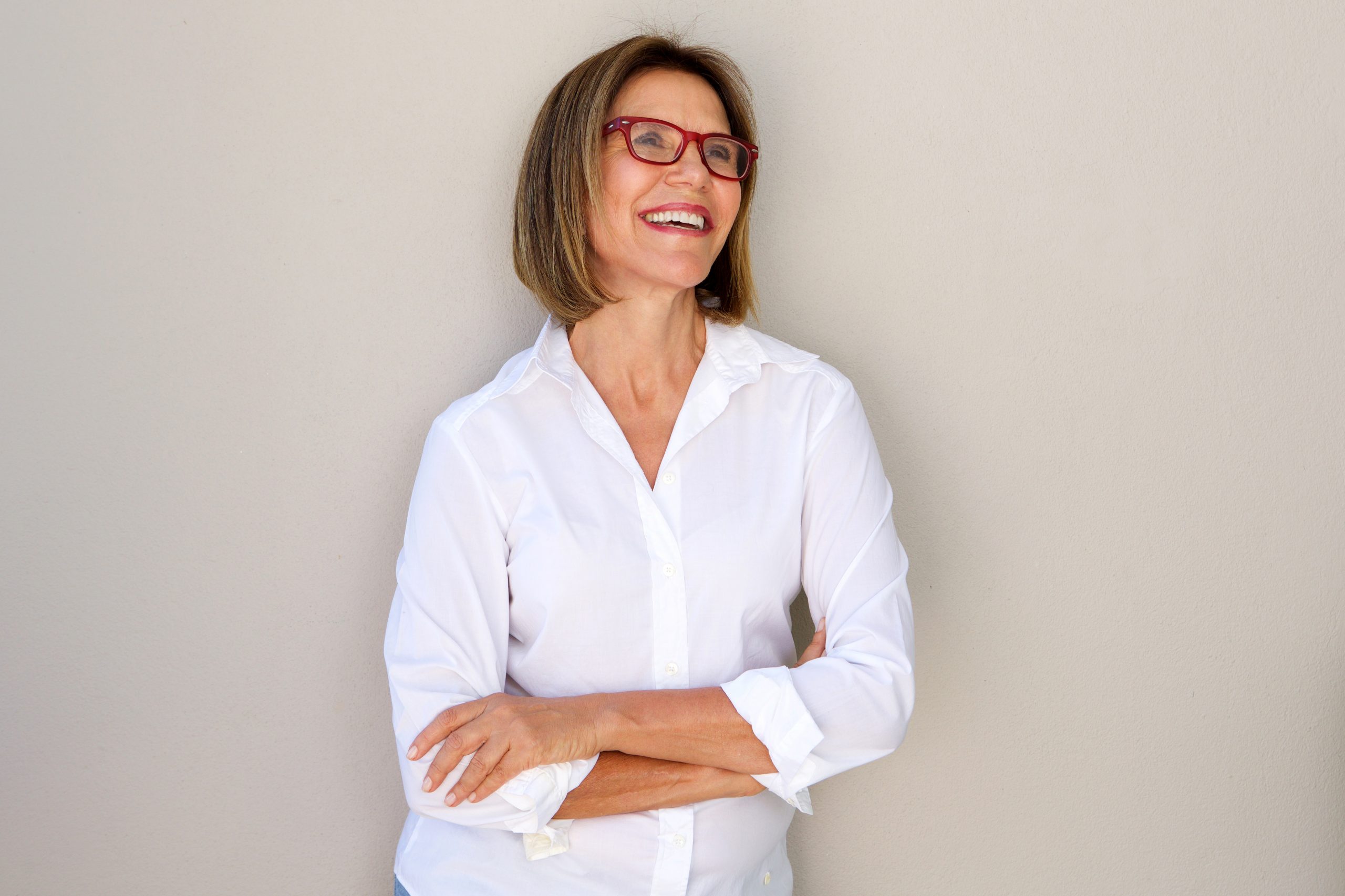 Portrait Of Business Woman With Glasses Smiling
