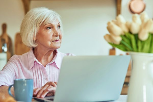 Older lady on computer