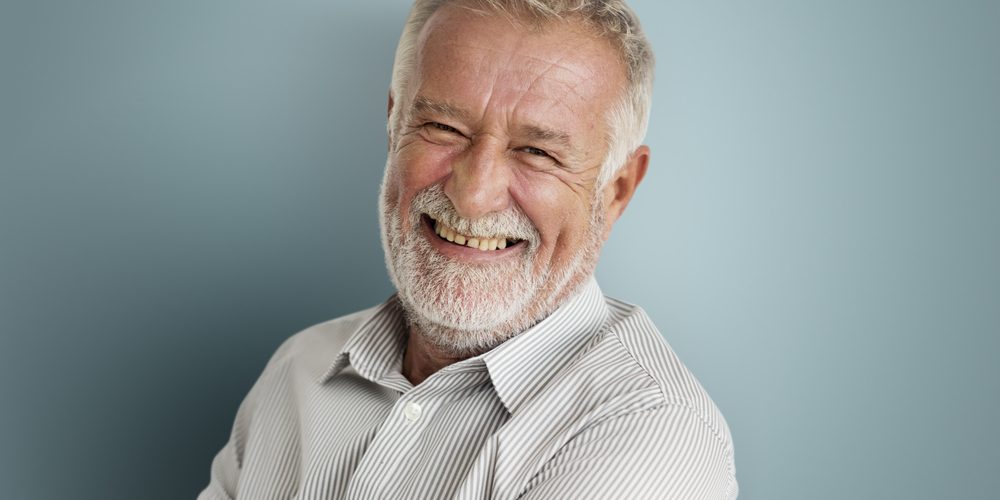 Elderly Man Smiling Face Expression Concept